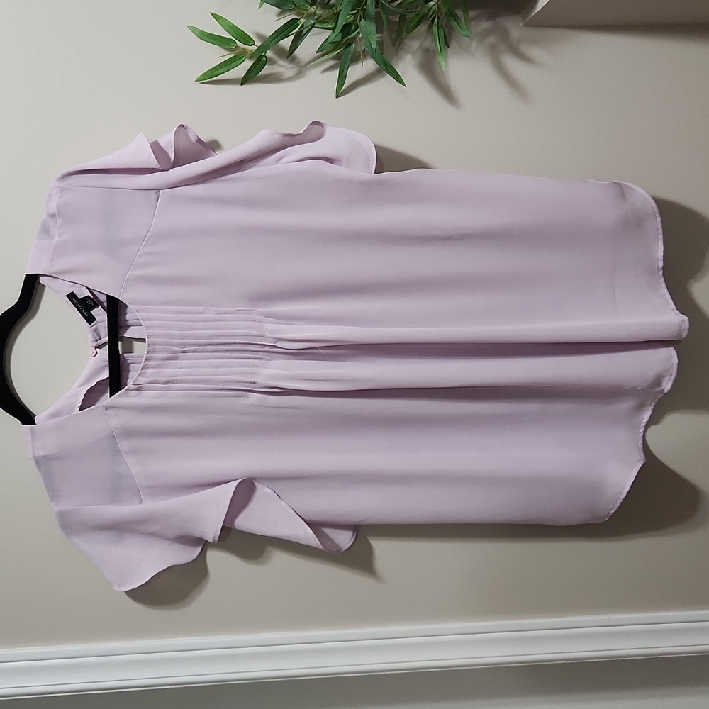 Ann Taylor Lilac Short Sleeve Blouse- Size XL